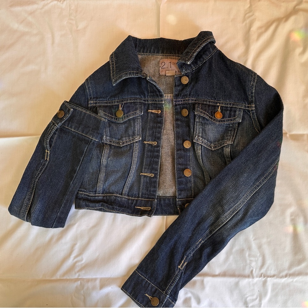 Cropped Dark Wash jean jacket